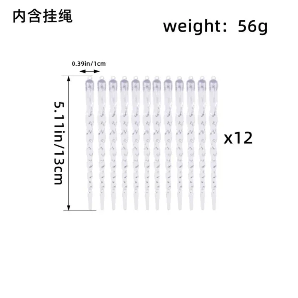 透明圣诞透明冰锥+挂绳(12 Pairs Set)