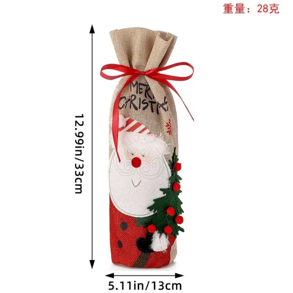 圣诞麻布红酒套