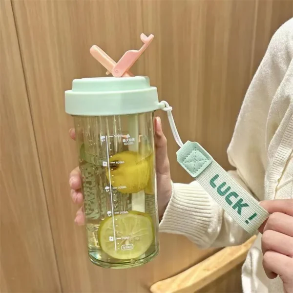 茶水分离塑料杯600ml
