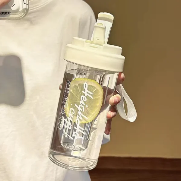 茶水分离塑料杯600ml