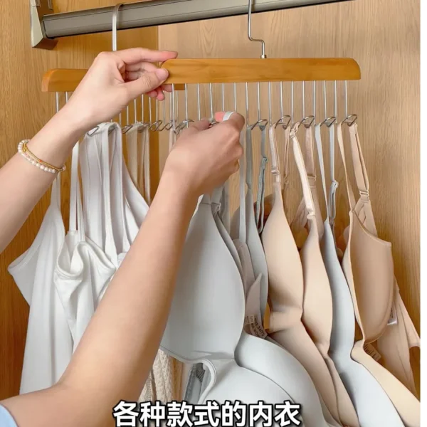 实木8钩挂钩衣架