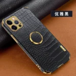 iPhone鳄鱼纹手机壳+指环