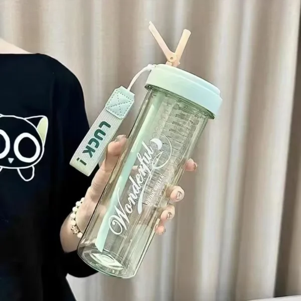 茶水分离塑料杯580ml