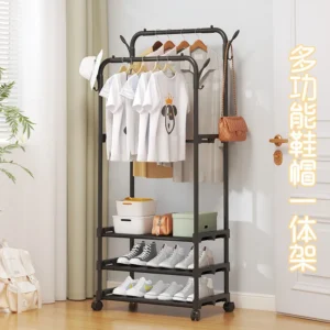 简易带鞋架组装衣帽架