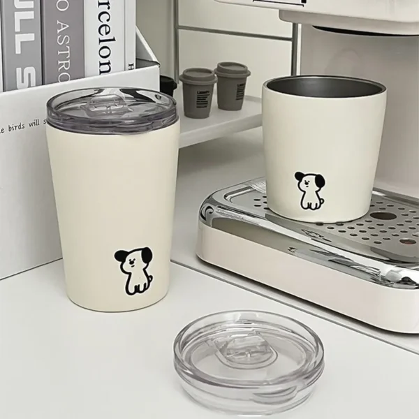 不锈钢可爱小狗磨砂咖啡杯240ml/360ml