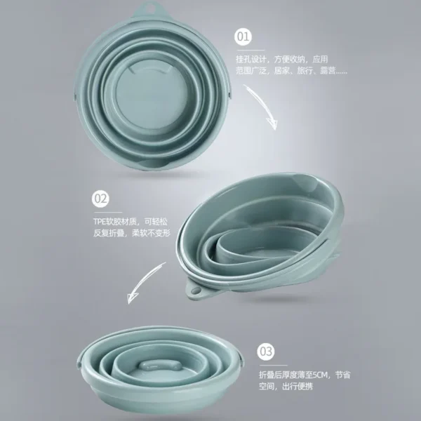 纯色折叠水桶