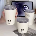 不锈钢可爱小狗磨砂咖啡杯240ml/360ml