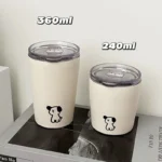 不锈钢可爱小狗磨砂咖啡杯240ml/360ml