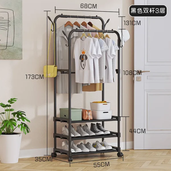 简易带鞋架组装衣帽架