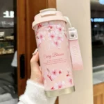 简约双饮便携咖啡杯500ml