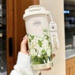 简约双饮便携咖啡杯500ml