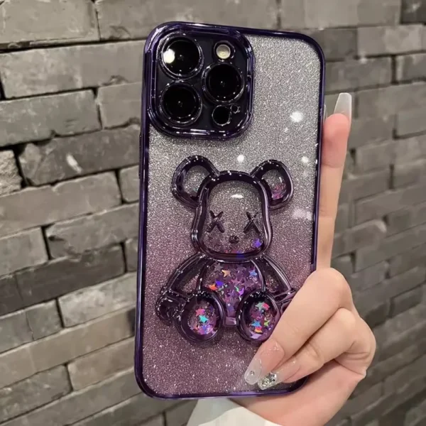 iphone渐变流沙暴力熊手机壳