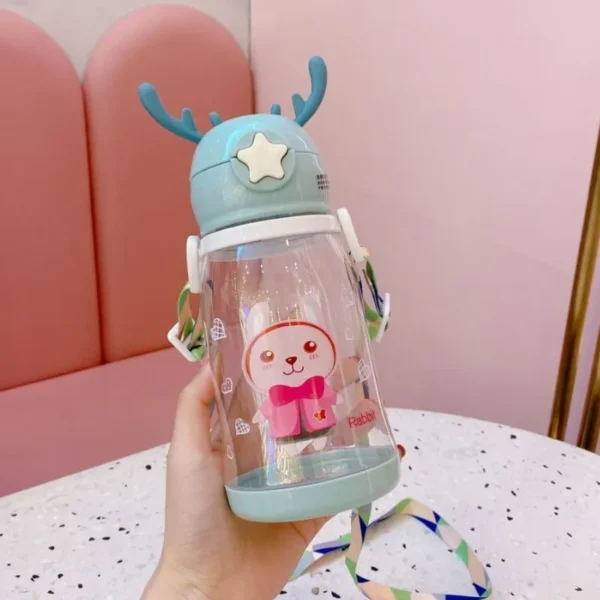 新款儿童鹿角塑料杯600ml