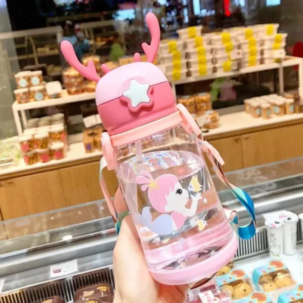 新款儿童鹿角塑料杯600ml