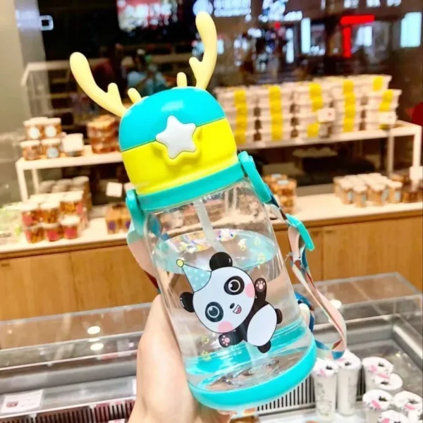 新款儿童鹿角塑料杯600ml