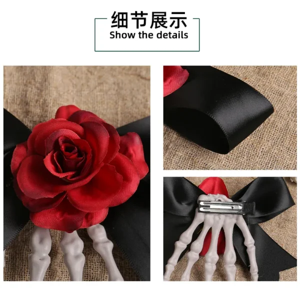 万圣节骷髅手骨架发夹
