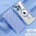 iphone磁吸菱格翻盖皮套
