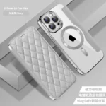 iphone磁吸菱格翻盖皮套